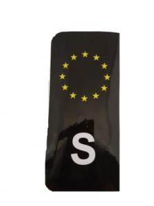 SVART DEKAL FÖR DEM NYA NUMMERPLÅTARNA EU FLAGGA