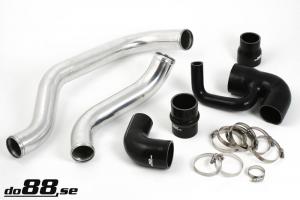 Volvo 850/SVC70 Turbo Tryckrör, svarta slangar, 76mm spjällhus