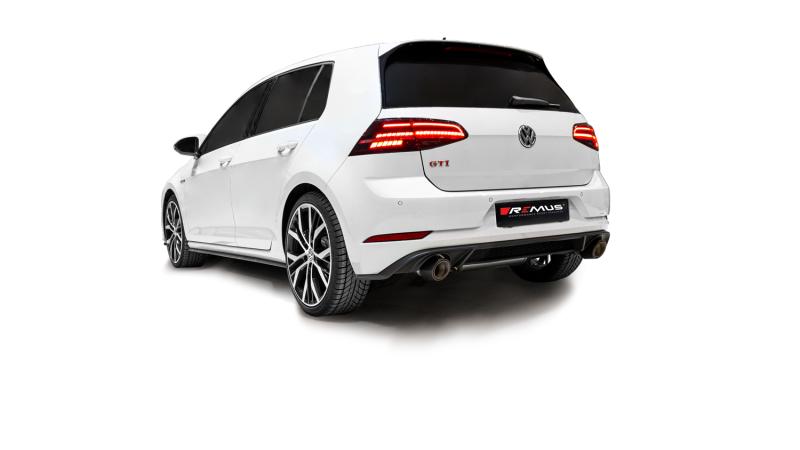 REMUS Sportavgassystem med axelbaksida VW Golf 7 Facelift Typ AU 2.0l TSI, GTI Performance, inkl. anslutningsrör & (EEC-)godkännande - 957117 1500