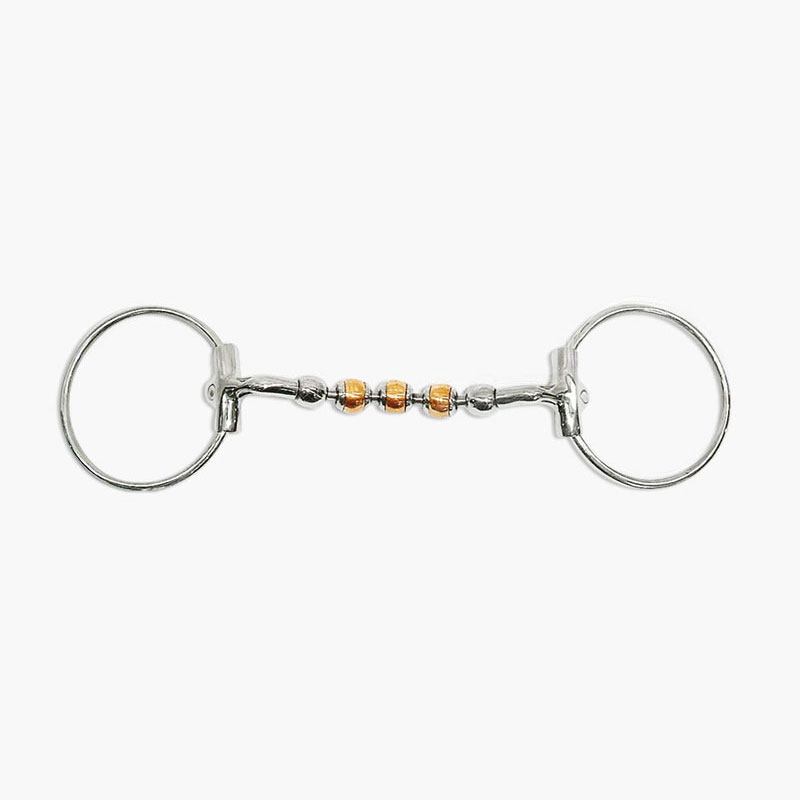 Metalab Loose ring snaffle, rotating copper rollers 13,5cm