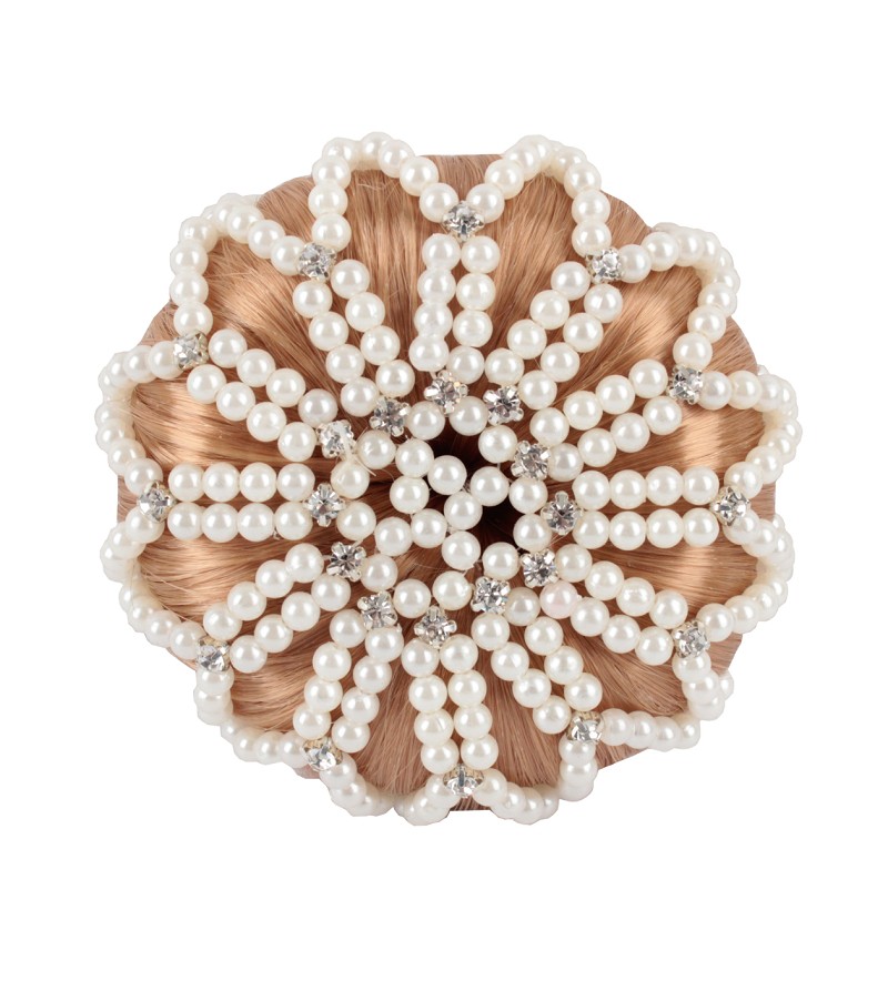 Horka Hårscrunchie Pearls Deluxe Cream