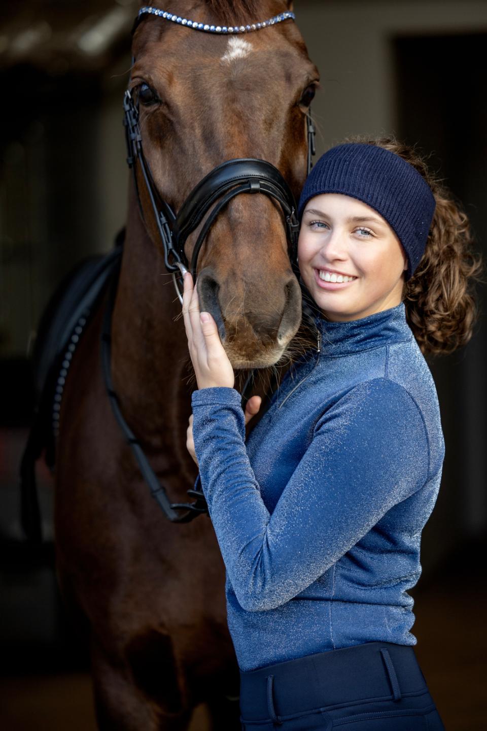 Equipage Shimmer Långärmad Ridtröja Navy