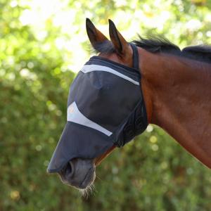 Shires FlyGuard Fine Mesh Flughuva med Nos, Black/Jet