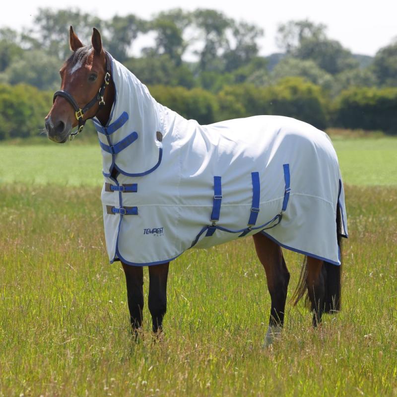 Shires Tempest Plus Eksem- och Flugtäcke, White/Blue