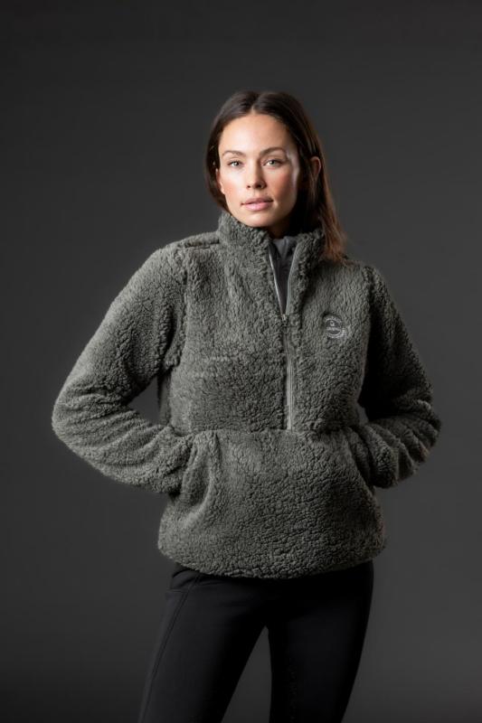 Equipage Joelle Teddy Half-zip Tröja Forest Green