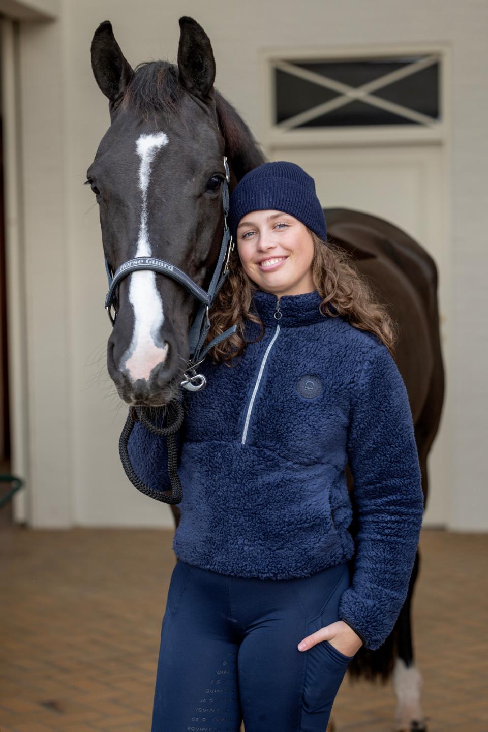 Equipage Veronika Teddy half-zip tröja Navy