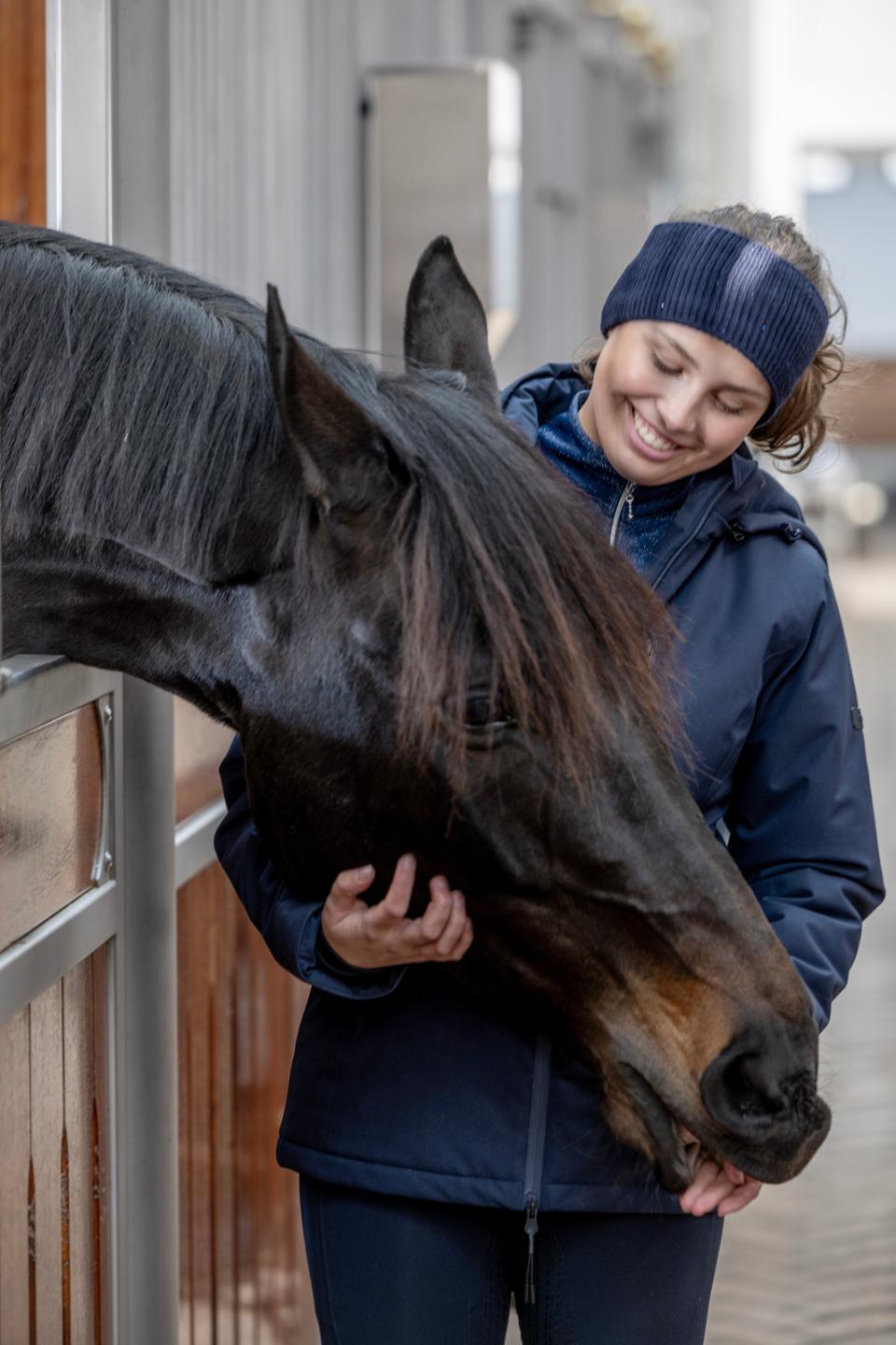 Equipage Vaina Stickat Pannband Glittrigt Navy