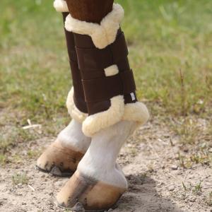 Hansbo Sport Benskydd med teddyinsida Brun/Cream