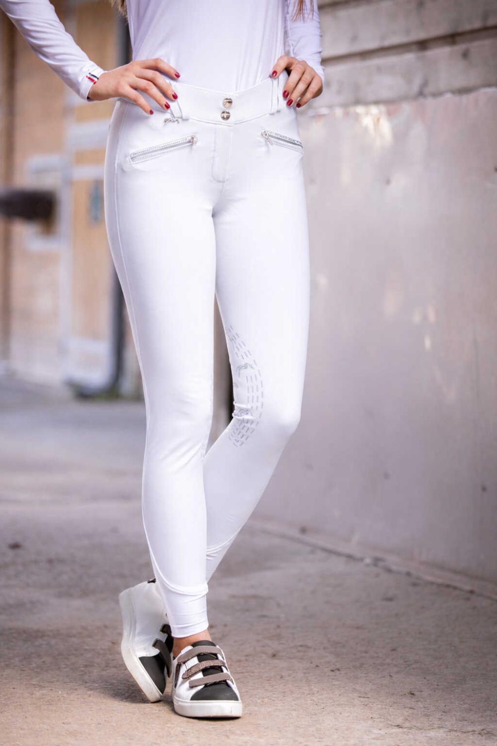 Penelope Rocky Stone Ridbyxor Vit