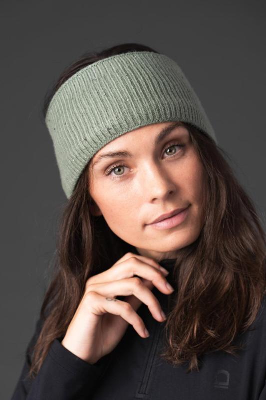 Equipage Vaina Stickat Pannband Glittrigt Granite Green