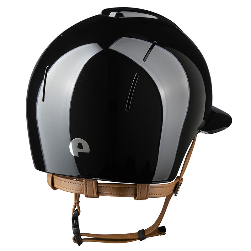 KEP Nova Ridhjälm Polo Metal Polish Svart/Beige Chinstrap Inkl liner