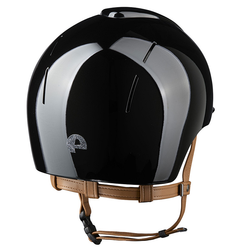 KEP Nova Ridhjälm Metal Polish Svart/Star Silver Beige Chinstrap Inkl liner