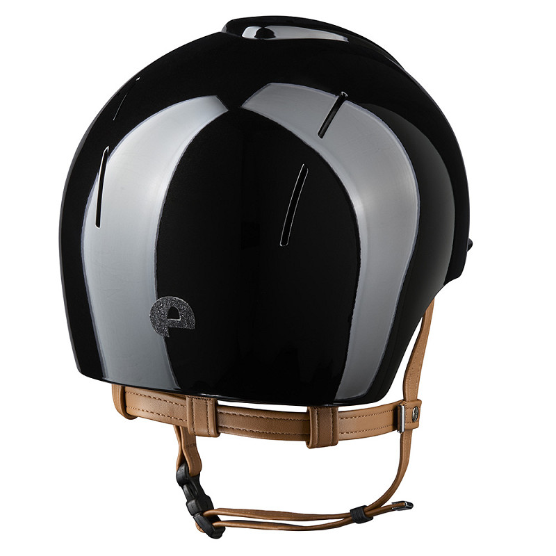 KEP Nova Ridhjälm Metal Polish Svart/Star Svart Beige Chinstrap Inkl liner