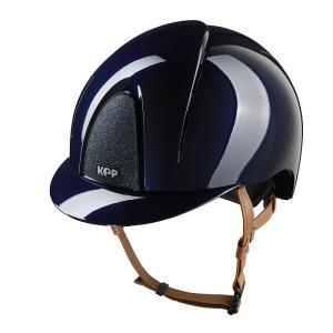 KEP Nova Ridhjälm Metal Polish Blue/Star Blue Beige Chinstrap Inkl liner