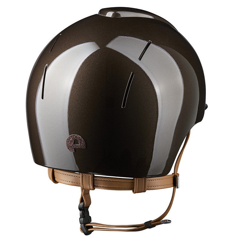 KEP Nova Ridhjälm Metal Polish Brun/Star Brun Beige Chinstrap Inkl liner
