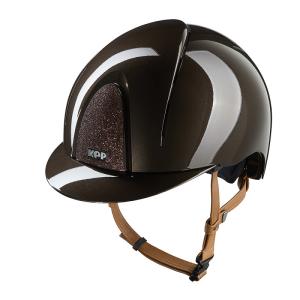 KEP Nova Ridhjälm Metal Polish Brun/Star Brun Beige Chinstrap Inkl liner