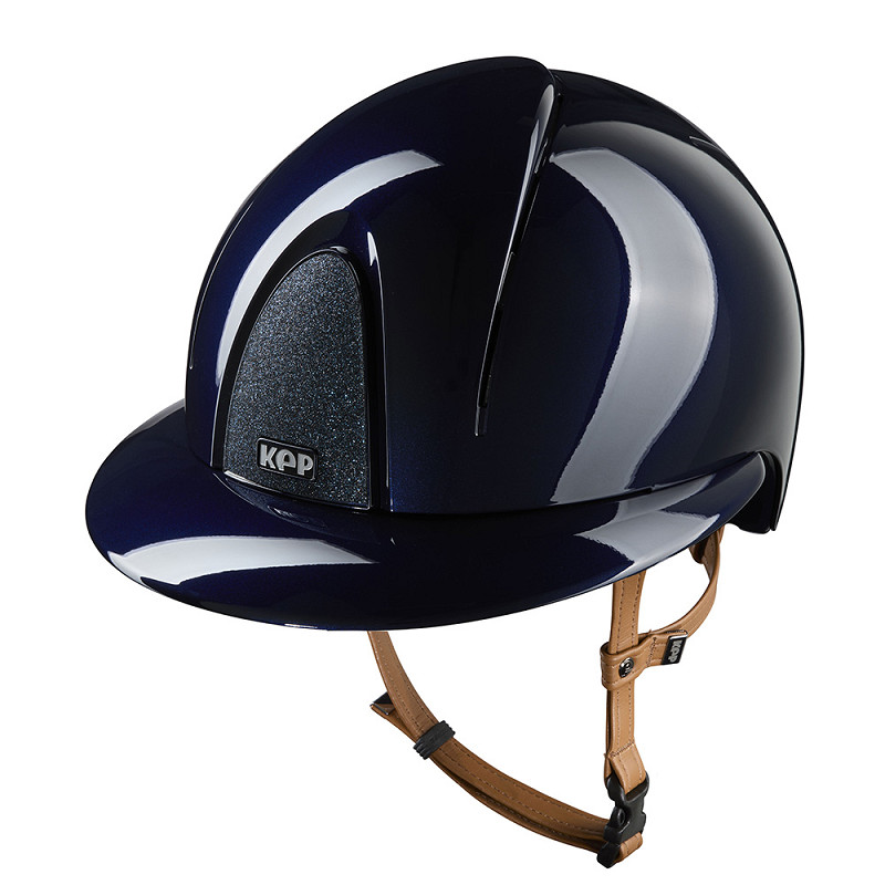 KEP Nova Ridhjälm Polo Metal Polish Blue/Star Blue Beige Chinstrap Inkl liner