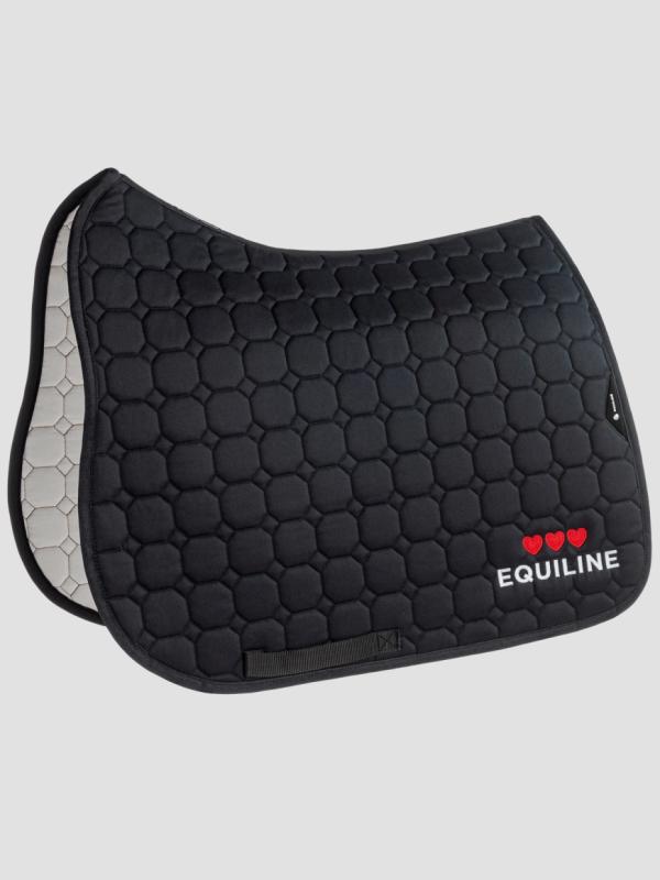 Equiline CUPIDO - Octagon Dressage/Dressyrschabrak with hearts Black