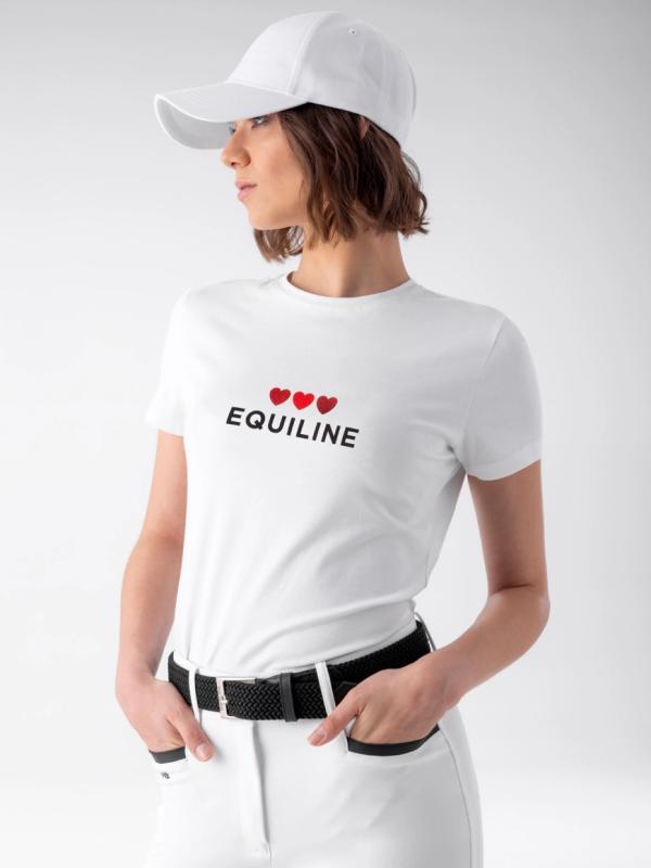 Equiline LOVE - Women's T-Shirt with hearts White
