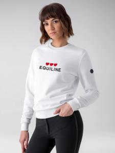 Equiline LOVE - Women's sweatshirt with hearts White