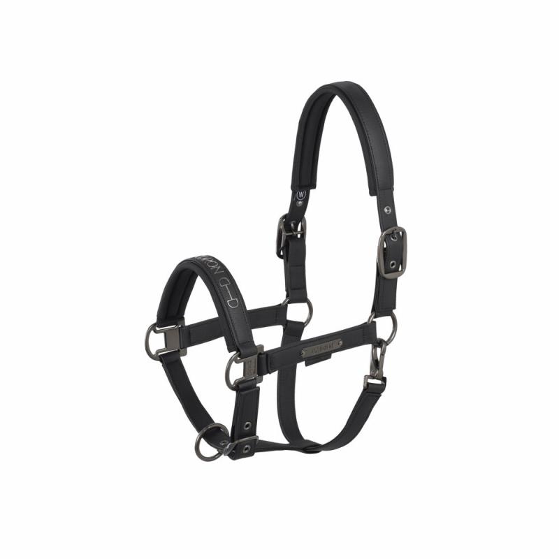 Eskadron Headcollar Faux Leather Platinum 25 - Svart Full