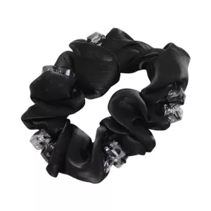 SD Design Diamond Scrunchie Black & Crystal