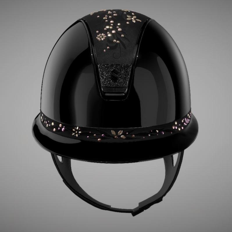 Samshield Miss Shield 2.0 Shadow Glossy Black/Black Crome/BZ Crystal Fabric T+FB Flower Sw Jewerly