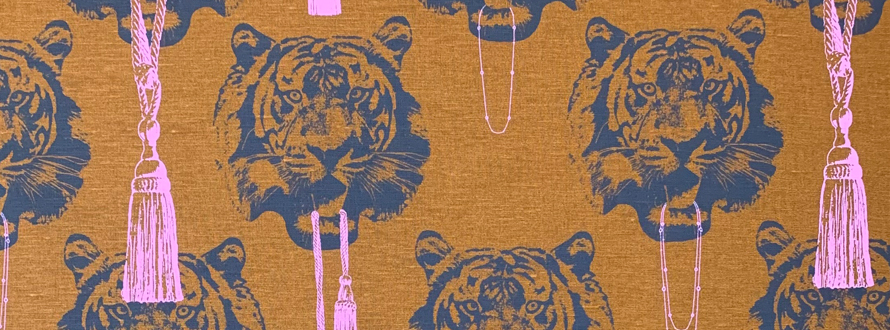 Studio Lisa Bengtsson tyg coco tiger senapsfärgad