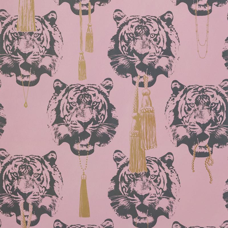 Wallpaper sample Coco tiger pink A4
