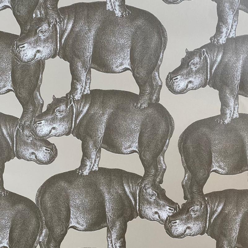wallpaper hippo sample by studio Lisa Bengtsson pattern design