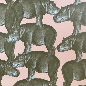 wallpaper hippo sample by studio Lisa Bengtsson pattern design
