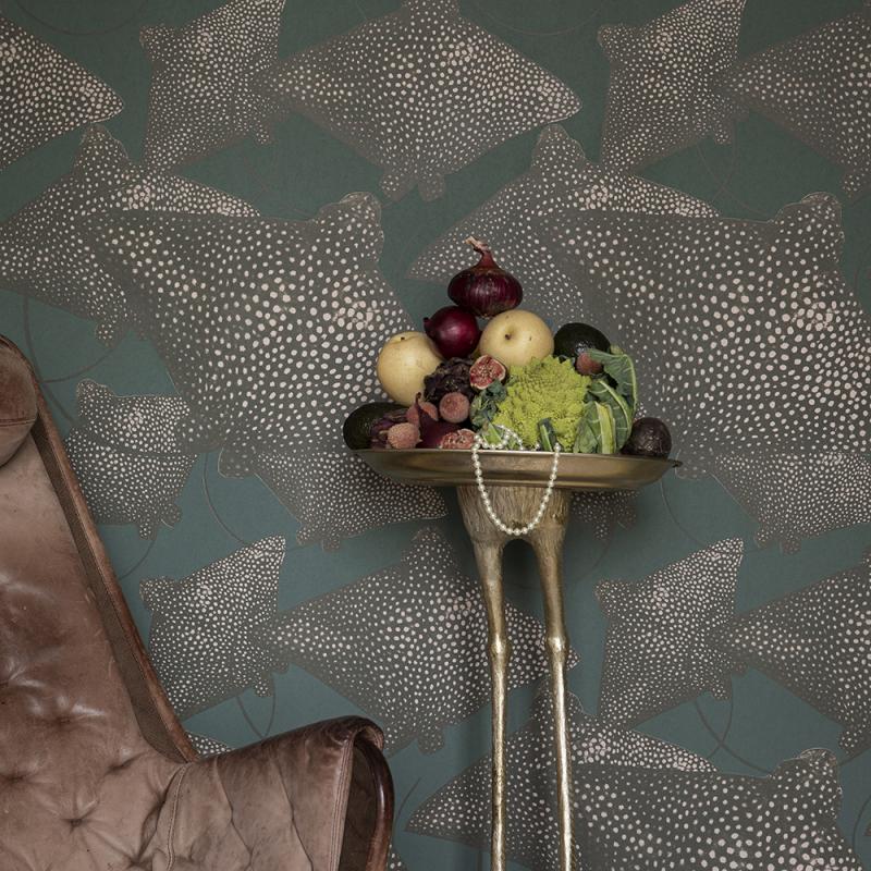Studio Lisa Bengtsson design exclusive wallpaper high quality sting ray petrol. Made in Sweden