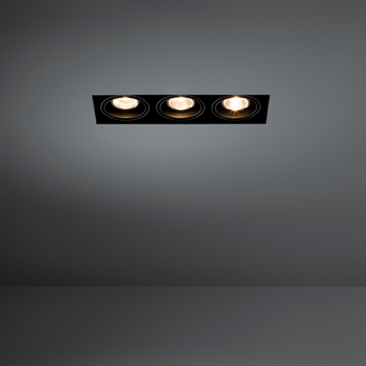 Modular Mini multiple trimless 3x MR16 GE black