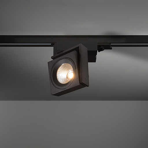Modular Single square LED 4000K flood Tre dim GI black struc