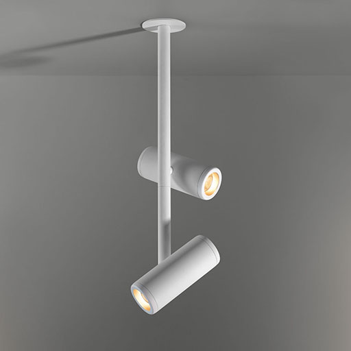 Modular Médard 70 stretched semi-recessed 2x LED 2700K flood GE white struc