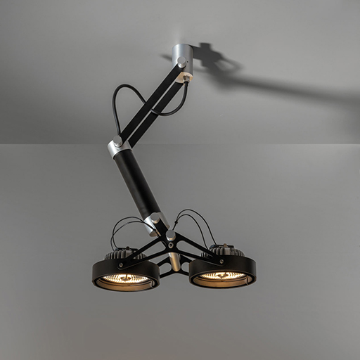 Modular Nomad 2x LED AR111 2700K flood 1-10V/Tre dim GI black