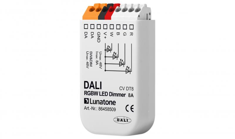 Lunatone DALI DT8 12-48V RGBW LED-Dimmer 8A