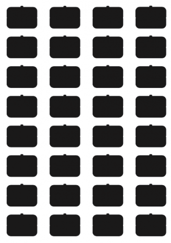 eelectron 9025 Ikonset A 32st BLANK för Front Custom Svart