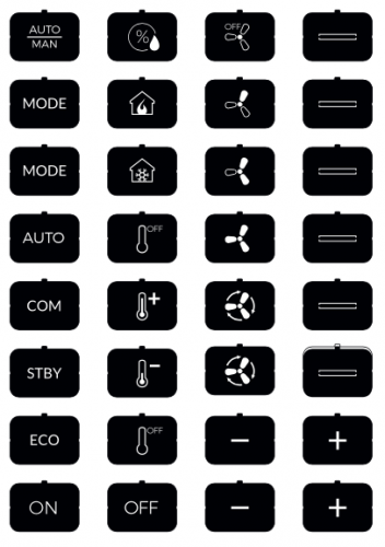 eelectron 9025 Ikonset C 32st för Front Custom Svart