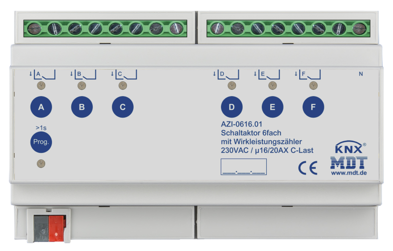 MDT Brytaktor 6-kan AZI C-last Energimätning