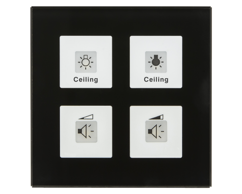 MDT Push Button Plus 4-kn Svart glas