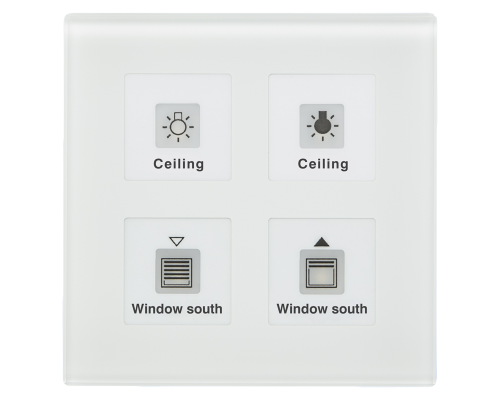 MDT Push Button Plus 4-kn Vit glas