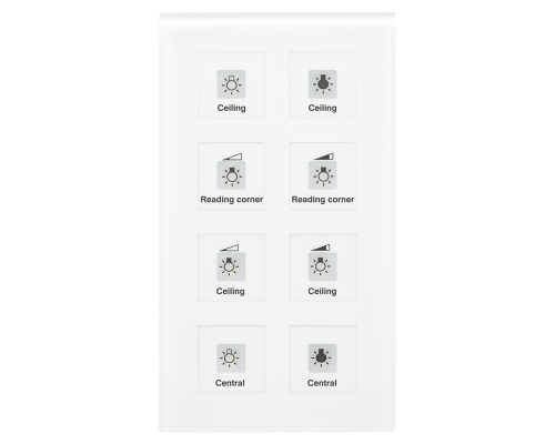 MDT Push Button Plus 8-kn Vit glas