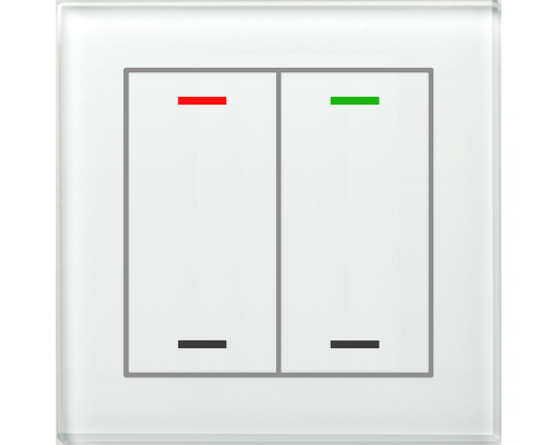 MDT Glass Push Button II Lite 4-kn Neut Vit