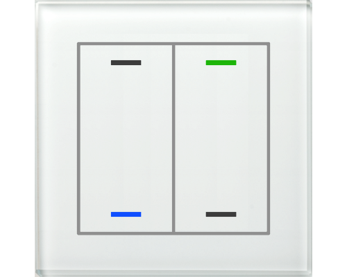 MDT Glass Push Button II Lite 4-kn Neut Vit + temp