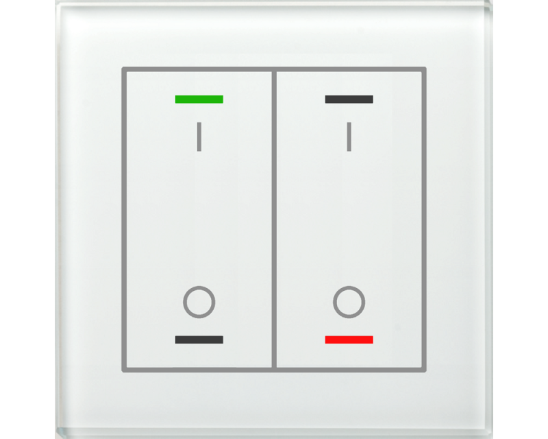 MDT Glass Push Button II Lite 4-kn I/O Vit + temp