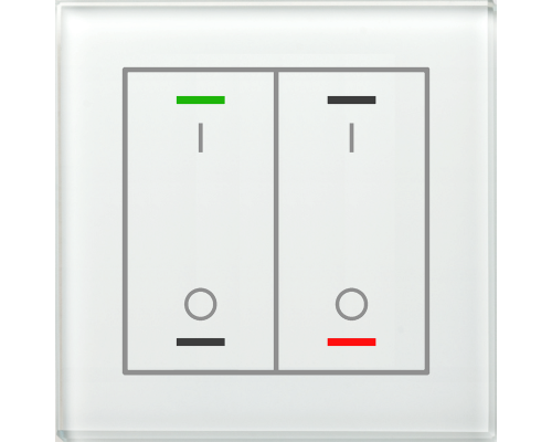 MDT Glass Push Button II Lite 4-kn I/O Vit + temp