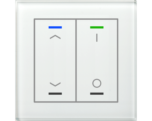 MDT Glass Push Button II Lite 4-kn U/N+I/O Vit + t