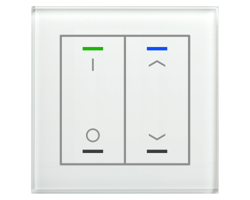 MDT Glass Push Button II Lite 4-kn I/O+U/N Vit + t