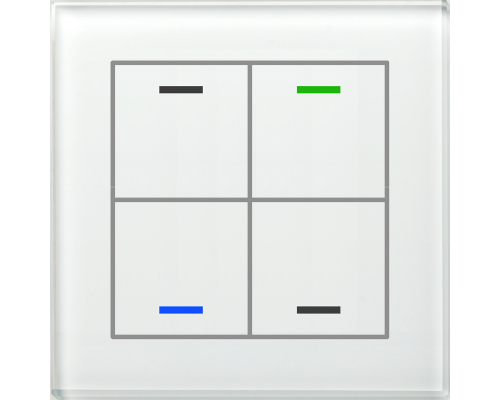 MDT Glass Push Button II Lite 4-kn Neut Vit